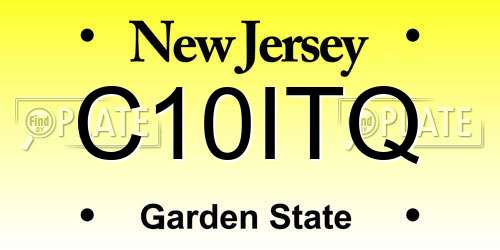 C10ITQ New Jersey License Plate