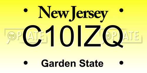 C10IZQ New Jersey License Plate