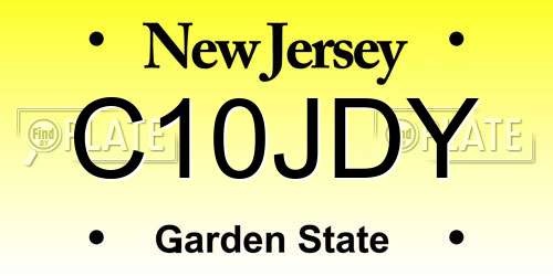 C10JDY New Jersey License Plate