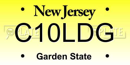C10LDG New Jersey License Plate