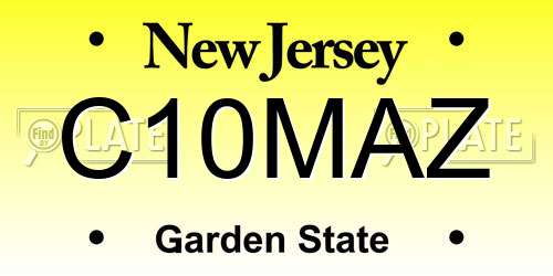 C10MAZ New Jersey License Plate