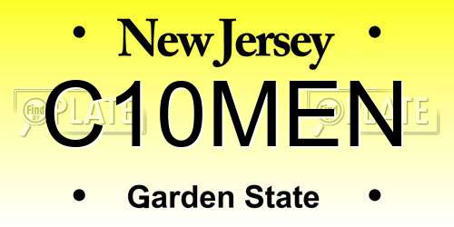 C10MEN New Jersey License Plate