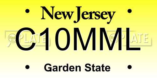 C10MML New Jersey License Plate