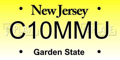 C10MMU New Jersey License Plate