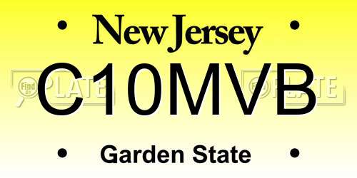 C10MVB New Jersey License Plate