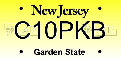 C10PKB New Jersey License Plate