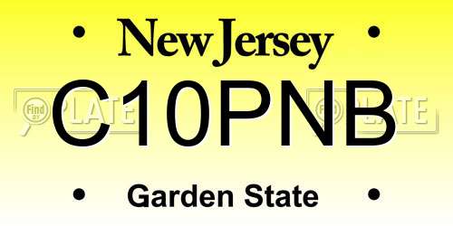 C10PNB New Jersey License Plate