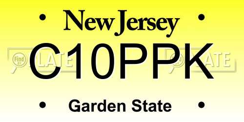 C10PPK New Jersey License Plate