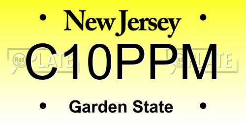 C10PPM New Jersey License Plate
