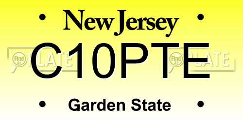 C10PTE New Jersey License Plate