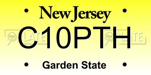 C10PTH New Jersey License Plate