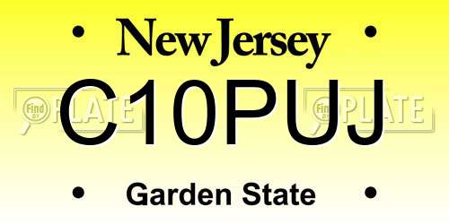 C10PUJ New Jersey License Plate