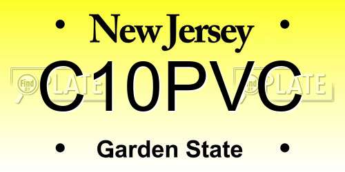 C10PVC New Jersey License Plate