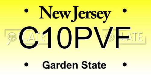 C10PVF New Jersey License Plate