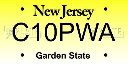 C10PWA New Jersey License Plate