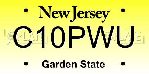 C10PWU New Jersey License Plate