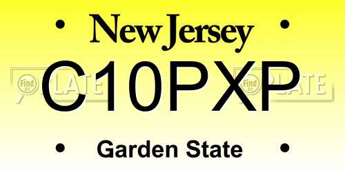 C10PXP New Jersey License Plate