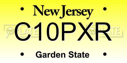 C10PXR New Jersey License Plate