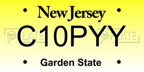 C10PYY New Jersey License Plate
