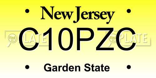 C10PZC New Jersey License Plate
