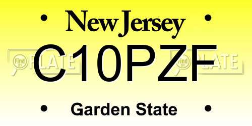 C10PZF New Jersey License Plate