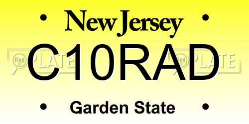 C10RAD New Jersey License Plate