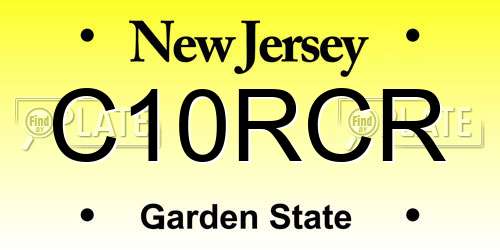 C10RCR New Jersey License Plate