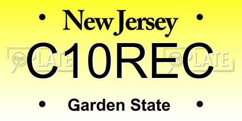 C10REC New Jersey License Plate