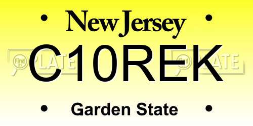 C10REK New Jersey License Plate