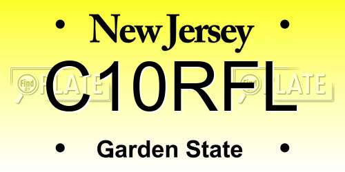 C10RFL New Jersey License Plate