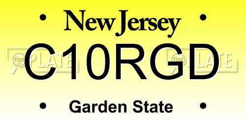 C10RGD New Jersey License Plate