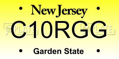 C10RGG New Jersey License Plate