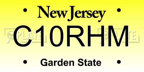 C10RHM New Jersey License Plate