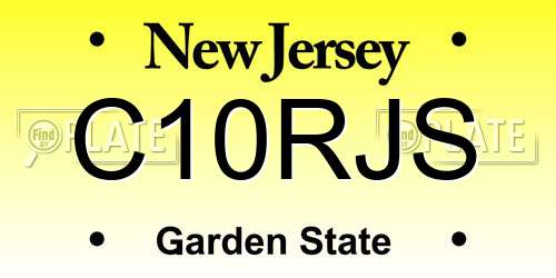 C10RJS New Jersey License Plate