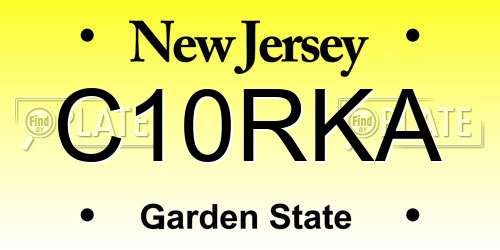 C10RKA New Jersey License Plate