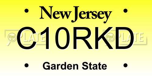 C10RKD New Jersey License Plate
