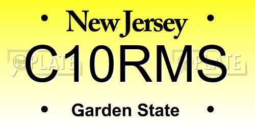 C10RMS New Jersey License Plate