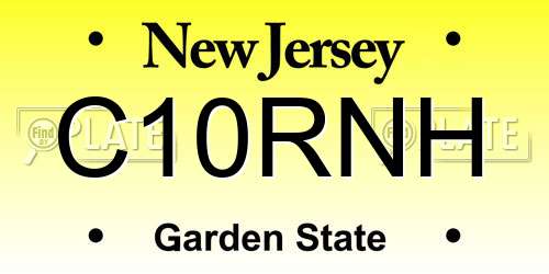 C10RNH New Jersey License Plate