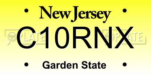 C10RNX New Jersey License Plate