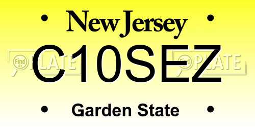 C10SEZ New Jersey License Plate