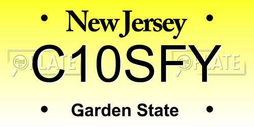 C10SFY New Jersey License Plate