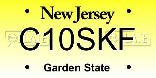 C10SKF New Jersey License Plate