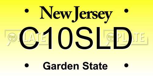 C10SLD New Jersey License Plate