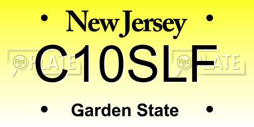 C10SLF New Jersey License Plate