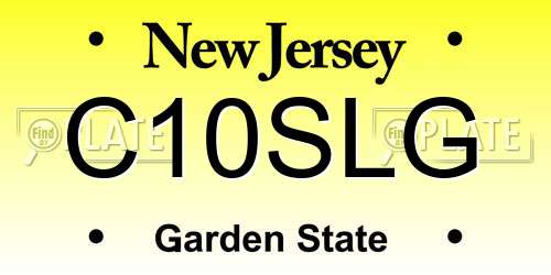 C10SLG New Jersey License Plate