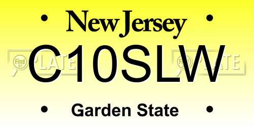 C10SLW New Jersey License Plate