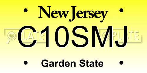 C10SMJ New Jersey License Plate