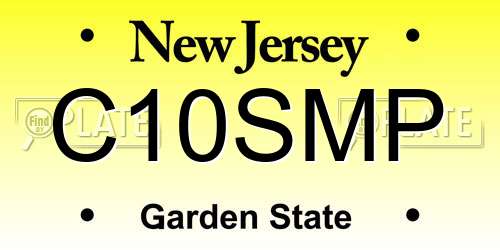 C10SMP New Jersey License Plate