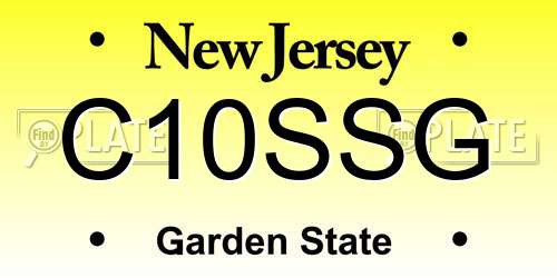 C10SSG New Jersey License Plate