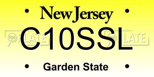 C10SSL New Jersey License Plate